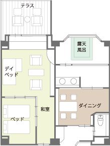 7階温泉露天風呂付き特別室間取り