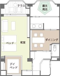 8階温泉露天風呂付き特別室間取り