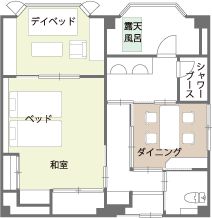 9階温泉露天風呂付き特別室バリアフリー間取り